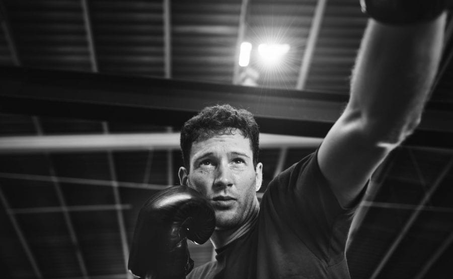 Muay Thai boxer training in the gym advocaat amsterdam